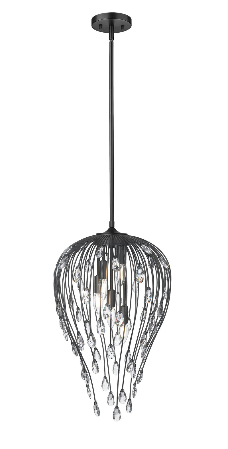 Gabriella 5 Light 15" Pendant in Matte Black