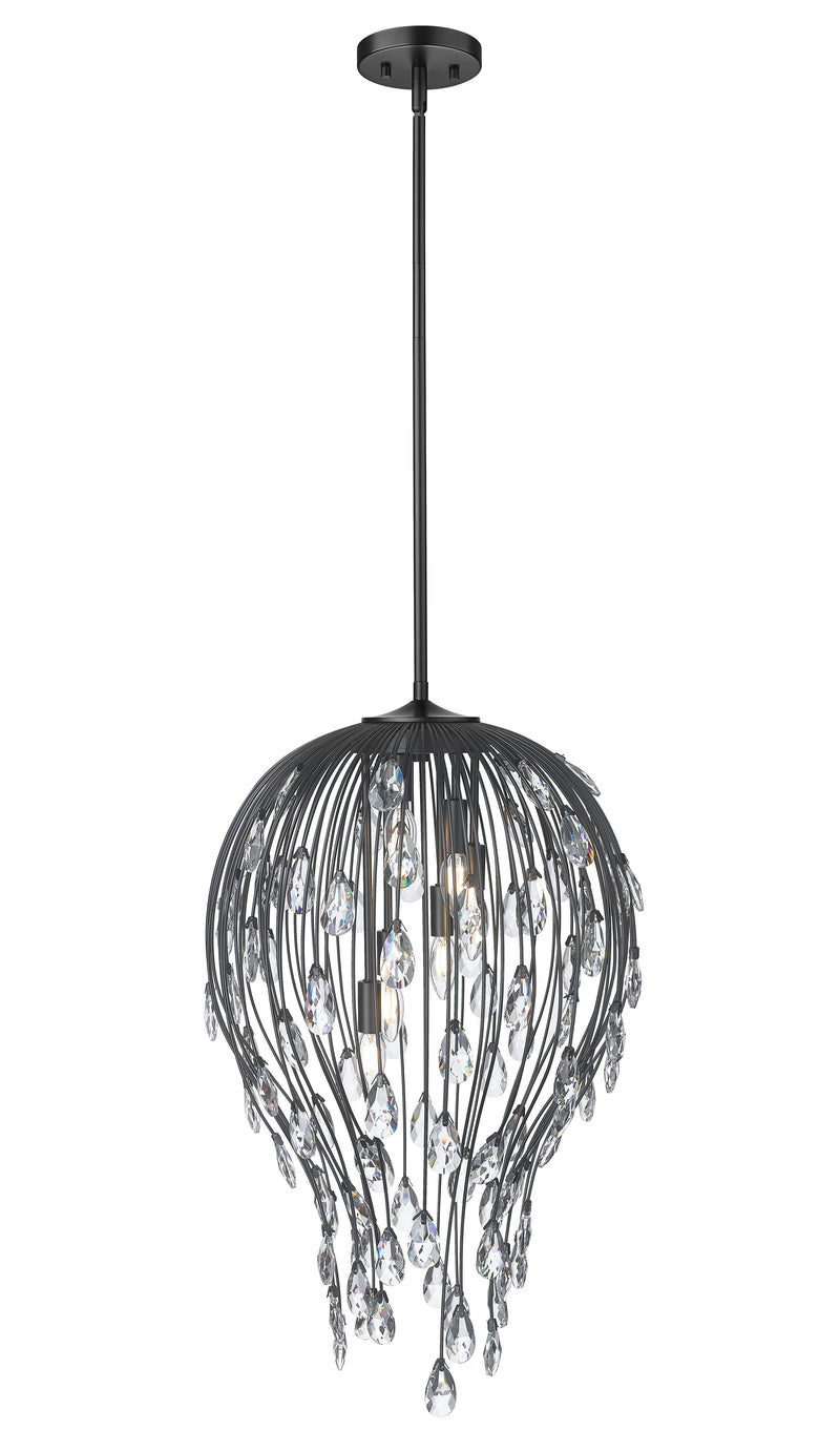 Gabriella 6 Light 18" Pendant in Matte Black