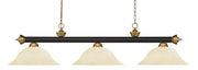Riviera 3 Light 59" Billiard in Bronze + Satin Gold