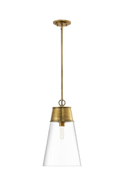Wentworth 1 Light 11.5" Pendant in Rubbed Brass