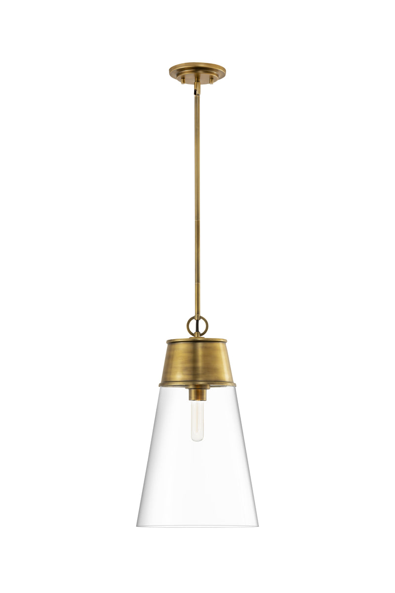 Wentworth 1 Light 11.5" Pendant in Rubbed Brass