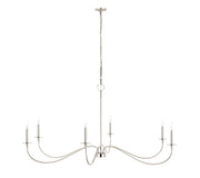Arrington 6 Light 63" Chandelier in Polished Nickel
