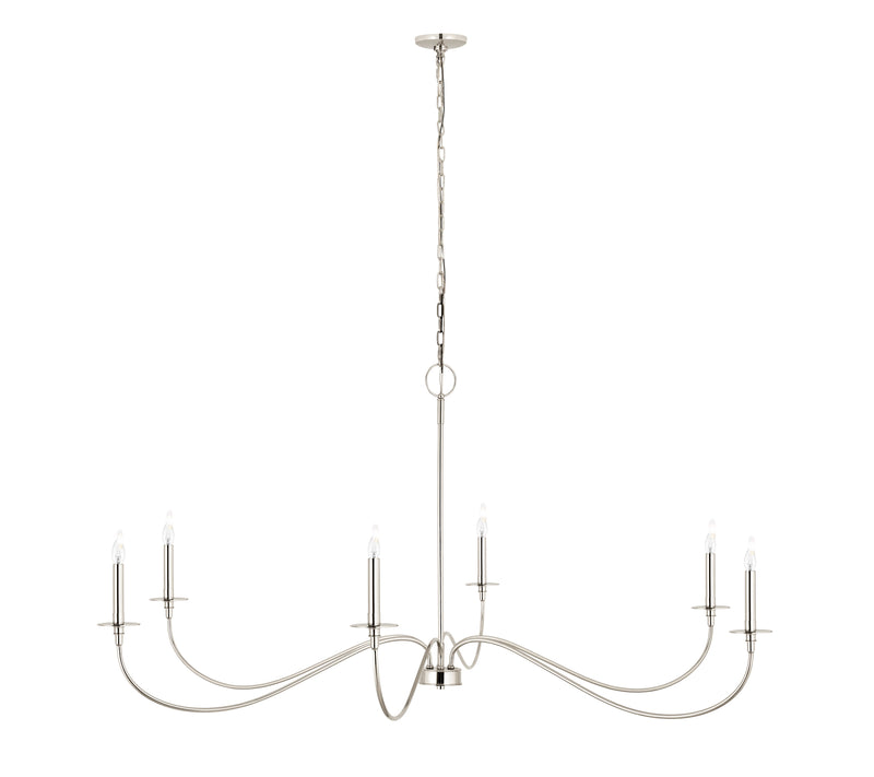 Arrington 6 Light 63" Chandelier in Polished Nickel