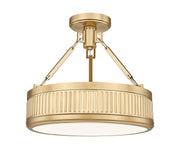 Quinn 1 Light 15" Semi Flush Mount in Modern Gold