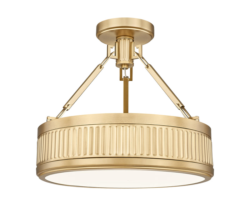 Quinn 1 Light 15" Semi Flush Mount in Modern Gold