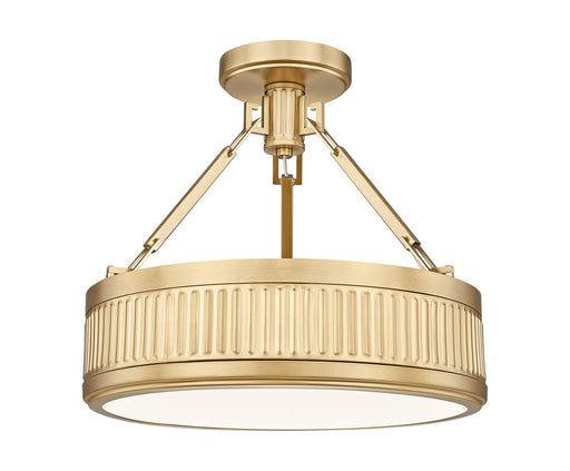 Quinn 1 Light 15" Semi Flush Mount in Modern Gold
