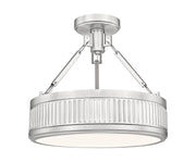 Quinn 1 Light 15" Semi Flush Mount in Satin Nickel