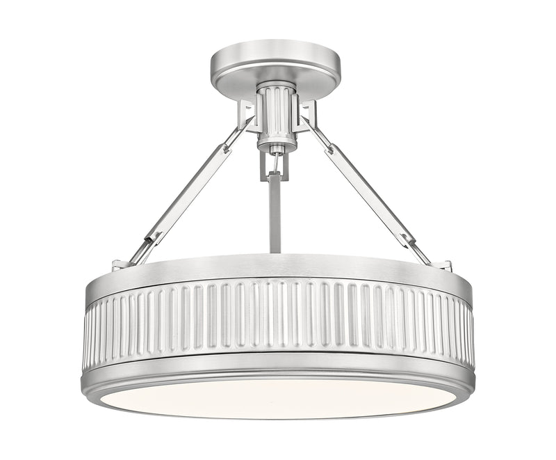 Quinn 1 Light 15" Semi Flush Mount in Satin Nickel