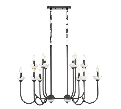 Allistair 12 Light 42" Linear Pendant in Matte Black