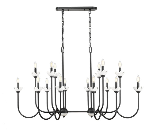 Allistair 16 Light 56" Linear Pendant in Matte Black