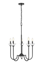 Allistair 5 Light 24" Chandelier in Matte Black