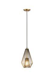Quintus 1 Light 9.25" Pendant in Rubbed Brass