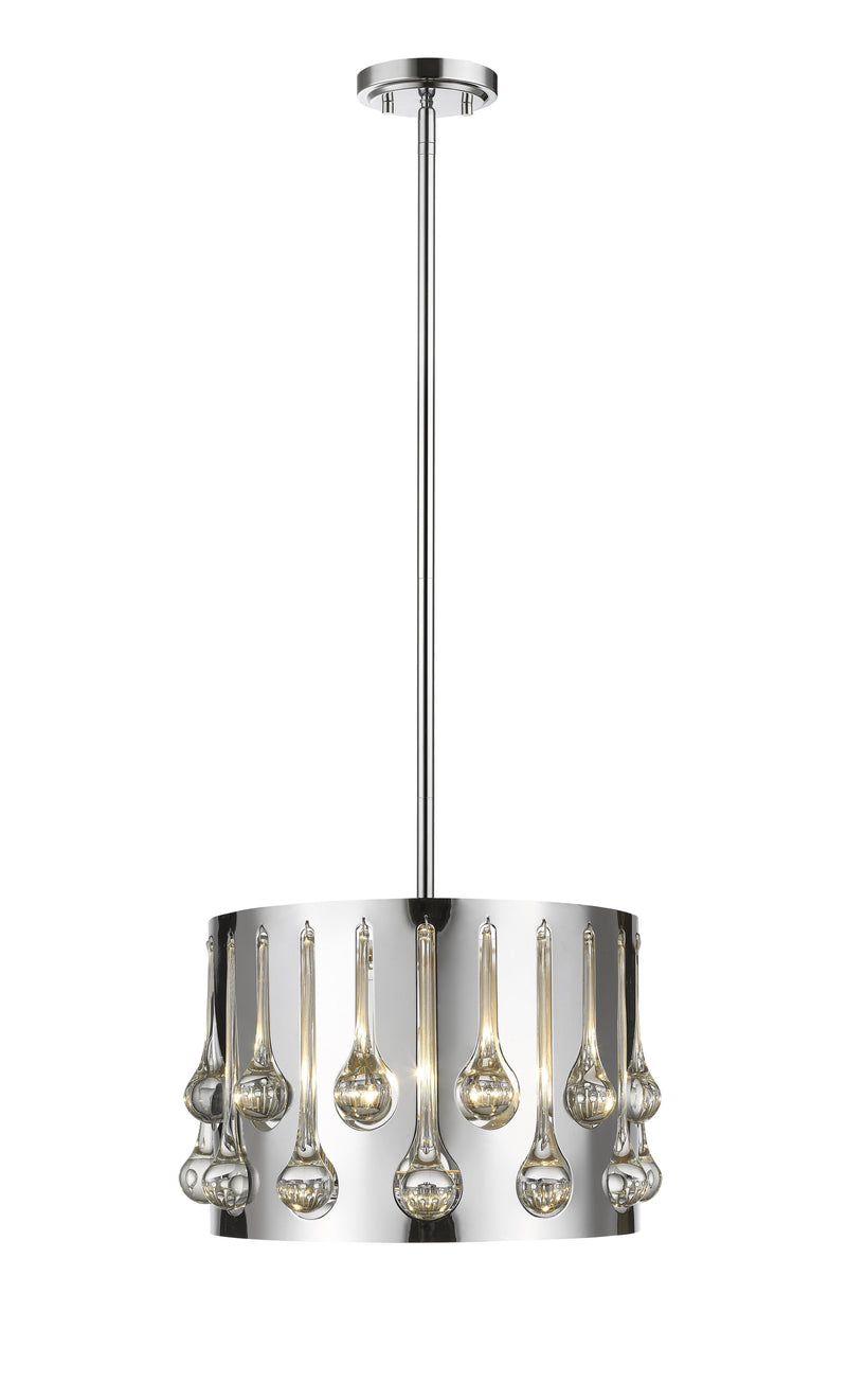 Oberon 3 Light 12.5" Pendant in Chrome