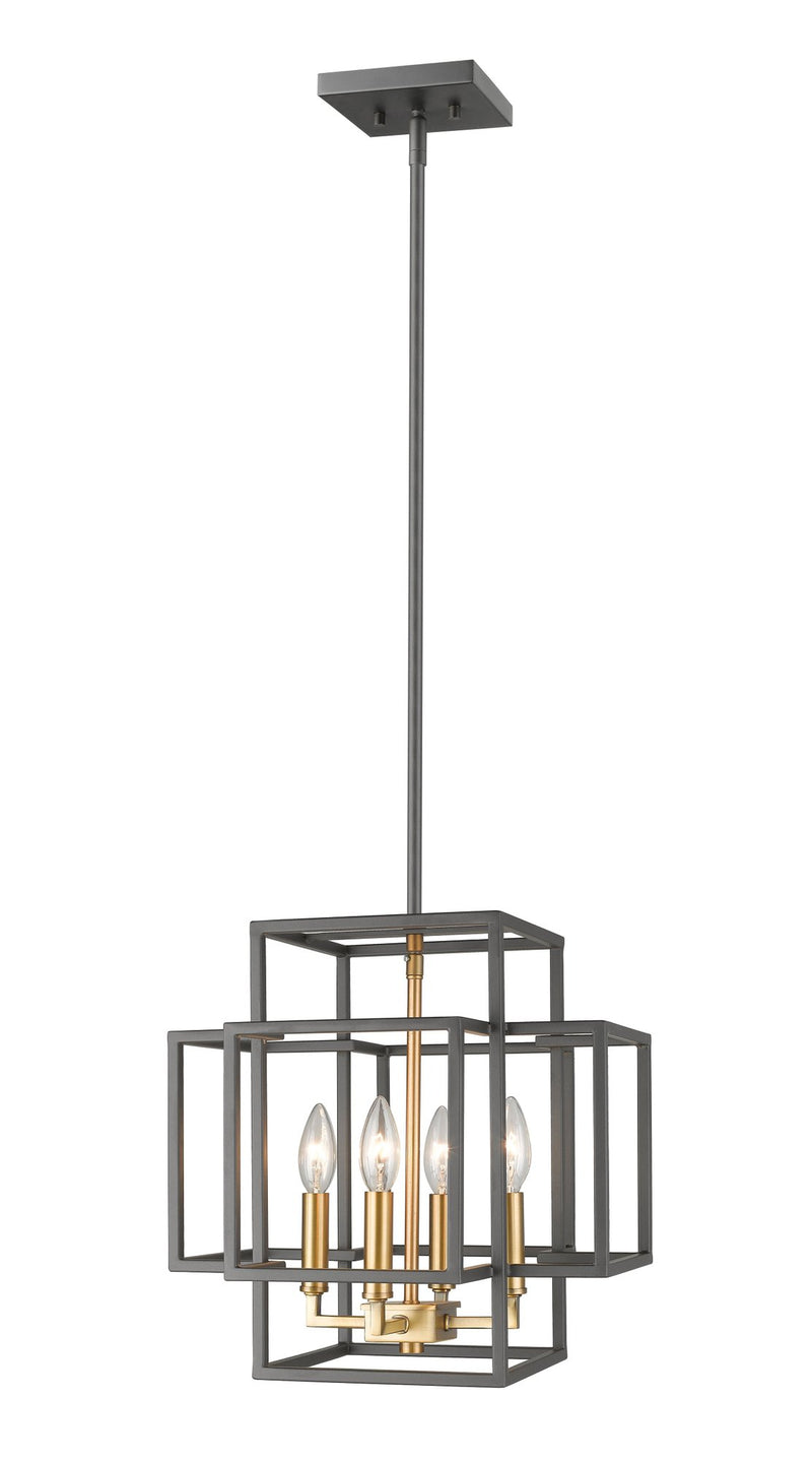 Titania 4 Light 14" Chandelier in Bronze + Olde Brass