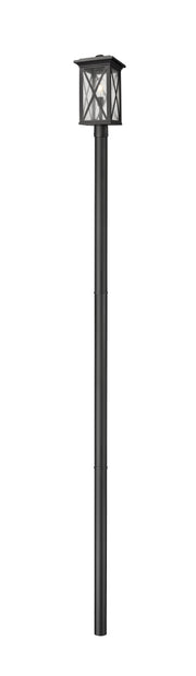 Brookside 1 Light 9.5" Outdoor Post Mount Fixture in Black, 121" Straight Post