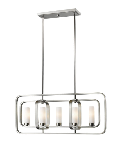 Aideen 5 Light 32" Linear Pendant in Brushed Nickel