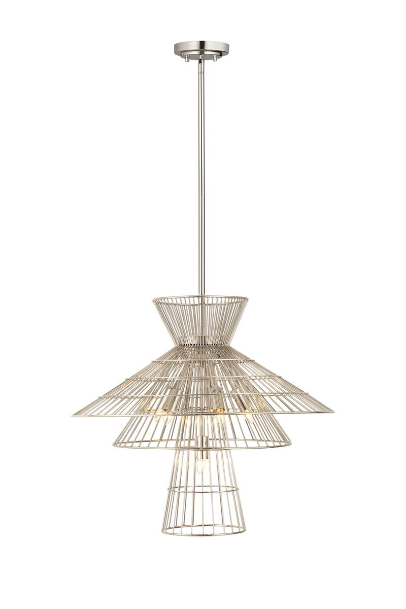 Alito 6 Light 25" Pendant in Polished Nickel