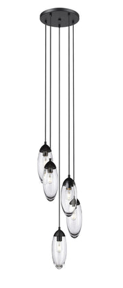 Arden 5 Light 12" Pendant in Matte Black
