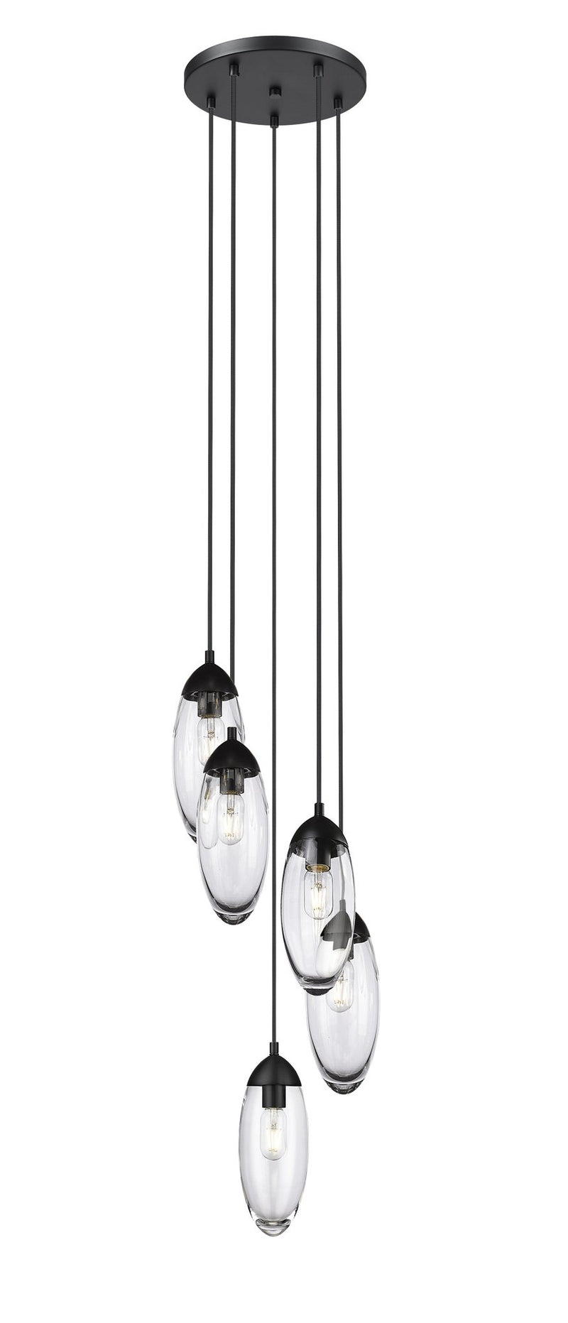 Arden 5 Light 12" Pendant in Matte Black