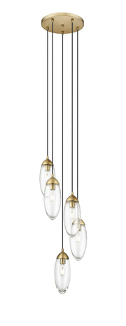 Arden 5 Light 12" Pendant in Rubbed Brass