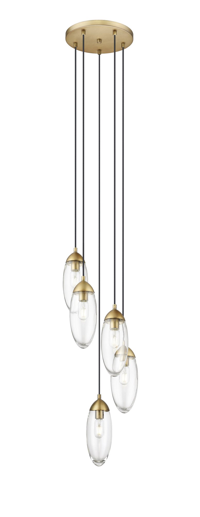 Arden 5 Light 12" Pendant in Rubbed Brass
