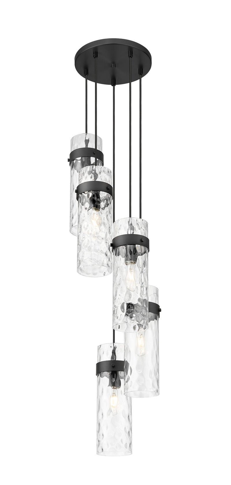 Fontaine 5 Light 14.5" Pendant in Matte Black