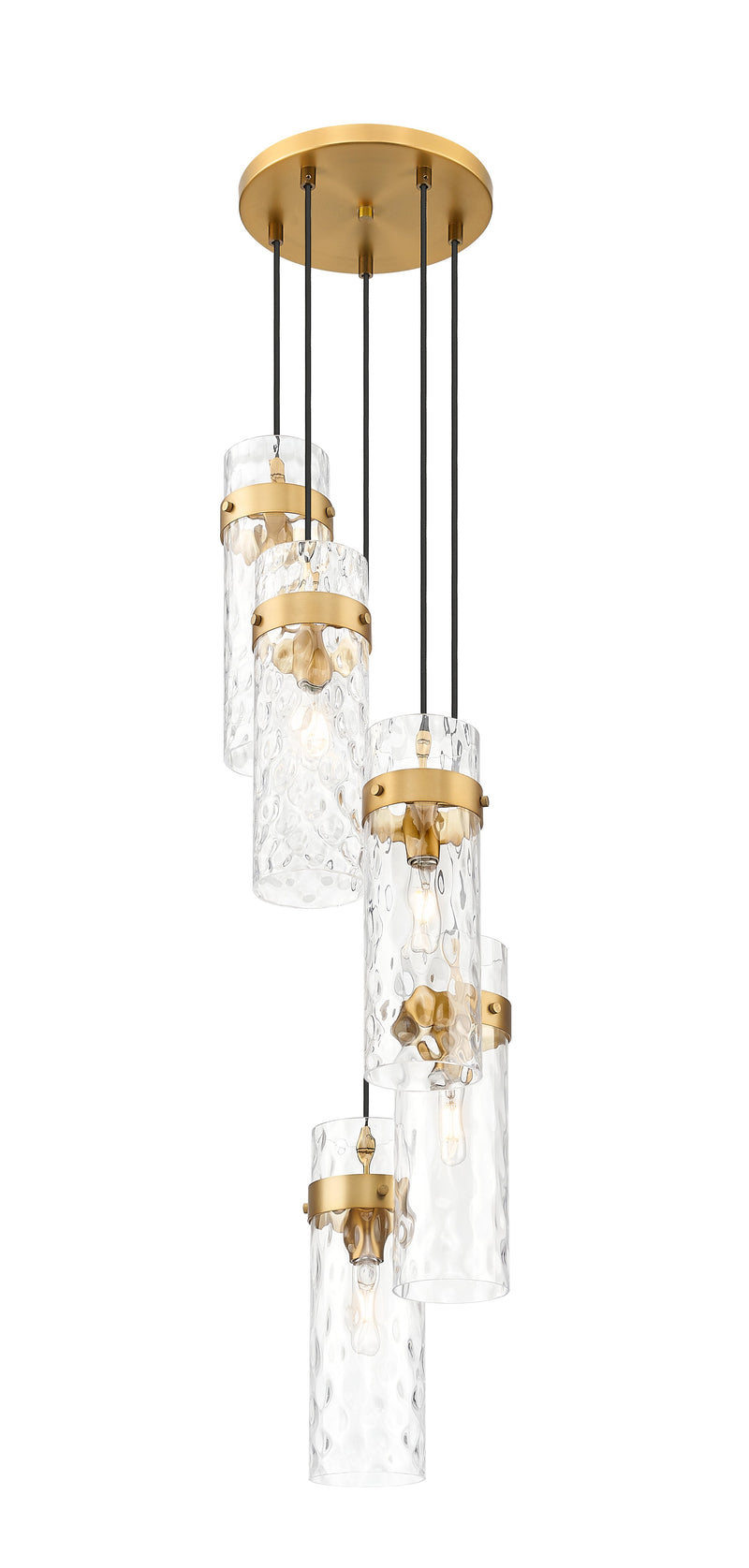 Fontaine 5 Light 14.5" Pendant in Rubbed Brass