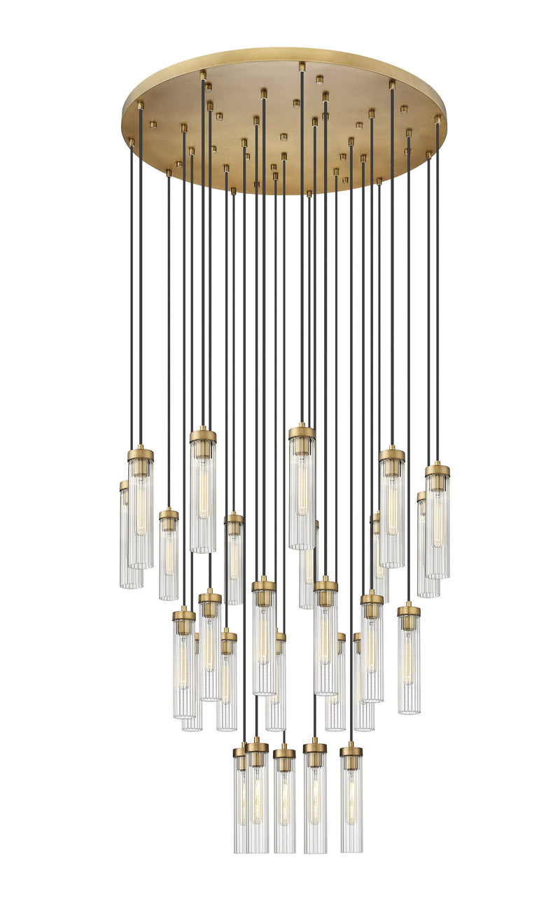 Beau 27 Light 36" Pendant in Rubbed Brass