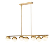 Realm Sphere 7 Light 54" Linear Pendant in Modern Gold