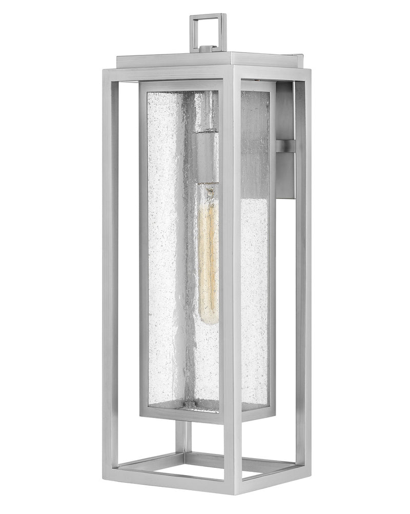 Republic Large Outdoor Wall Mount Lantern in Satin Nickel