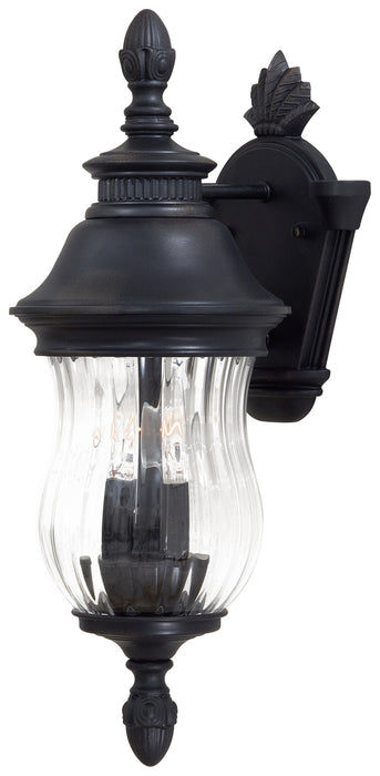 Newport 2-Light Wall Mount in Heritage & Mouth Blown Clear Optic Glass - Lamps Expo