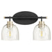 Espy Soft Contemporary Vanity in Textured Black W/ Aged Brass