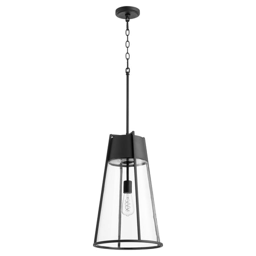 Pylon 22" Pendant in Textured Black with Clear - Lamps Expo