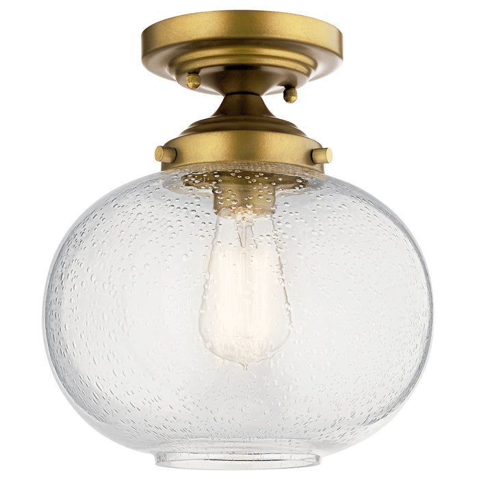 Avery Semi Flush 1-Light in Natural Brass