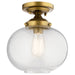 Avery Semi Flush 1-Light in Natural Brass