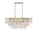 Livorno 8-Light Linear Chandelier in Noble Brass - Lamps Expo