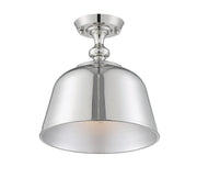 Berg 1-Light Semi-Flush in Polished Nickel