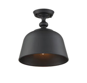 Berg 1-Light Semi-Flush in Matte Black