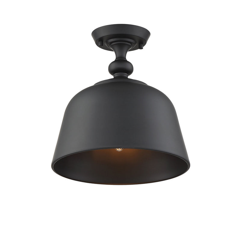 Berg 1-Light Semi-Flush in Matte Black
