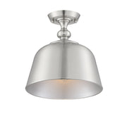 Berg 1-Light Semi-Flush in Satin Nickel
