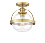 Pendleton 1-Light Semi-Flush in Warm Brass