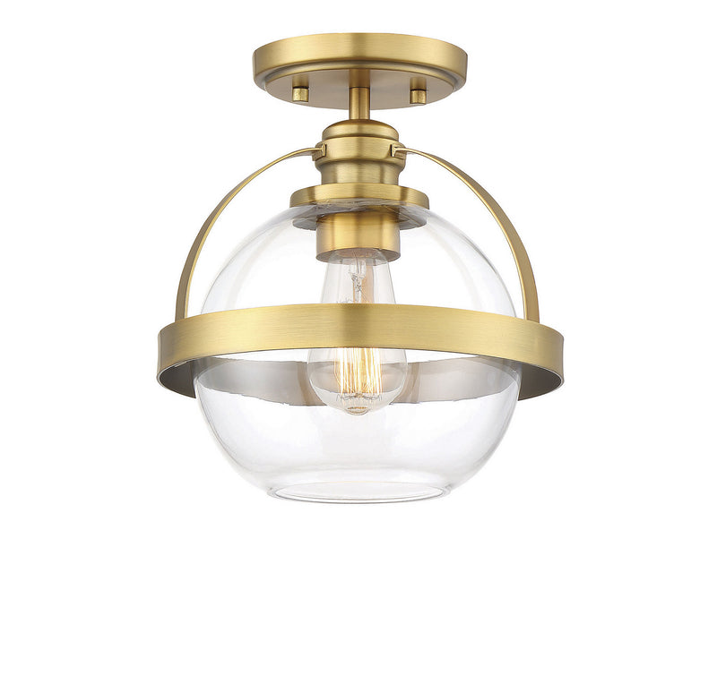 Pendleton 1-Light Semi-Flush in Warm Brass