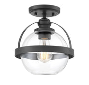 Pendleton 1-Light Semi-Flush in Matte Black
