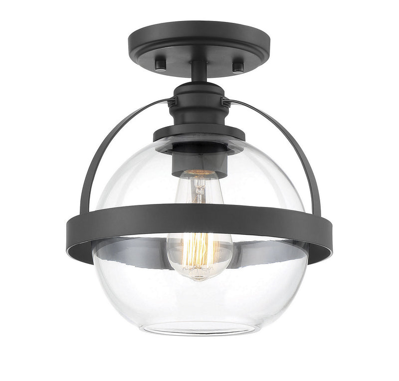 Pendleton 1-Light Semi-Flush in Matte Black