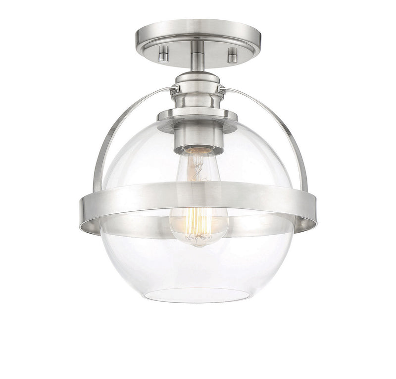Pendleton 1-Light Semi-Flush in Satin Nickel