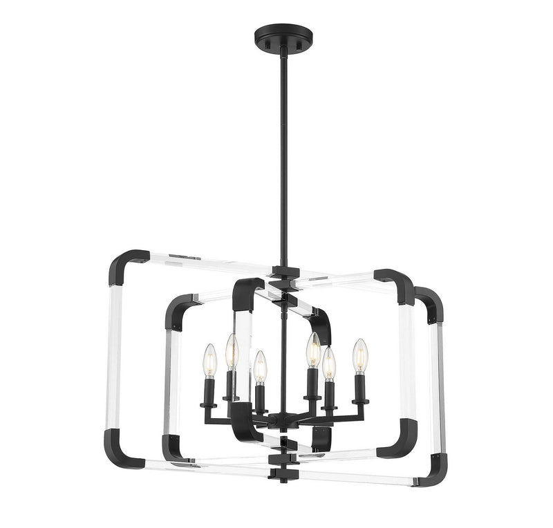 Rotterdam 6-Light Pendant in   Matte Black - Lamps Expo