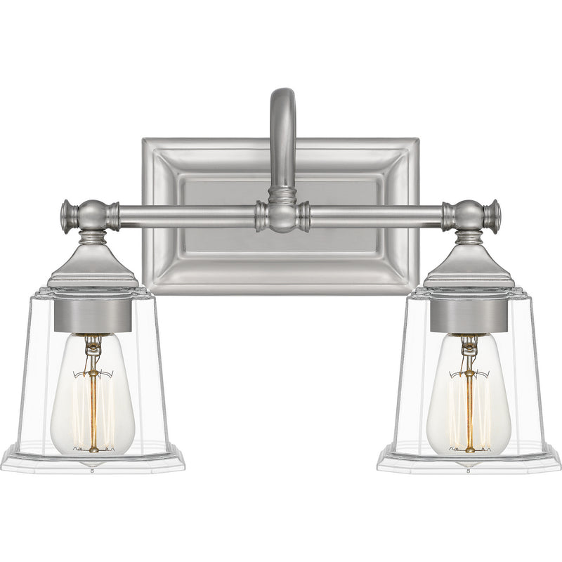 Nicholas 2-Light Bath Vanity in Brushed Nickel