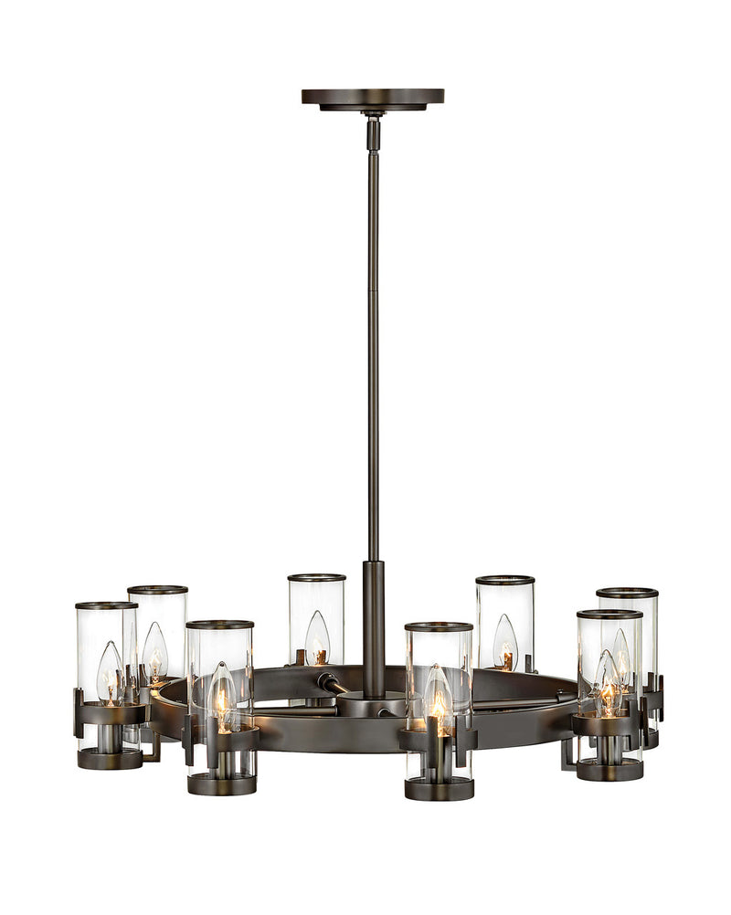 Reeve Medium Single Tier Chandelier in Black Oxide - Lamps Expo