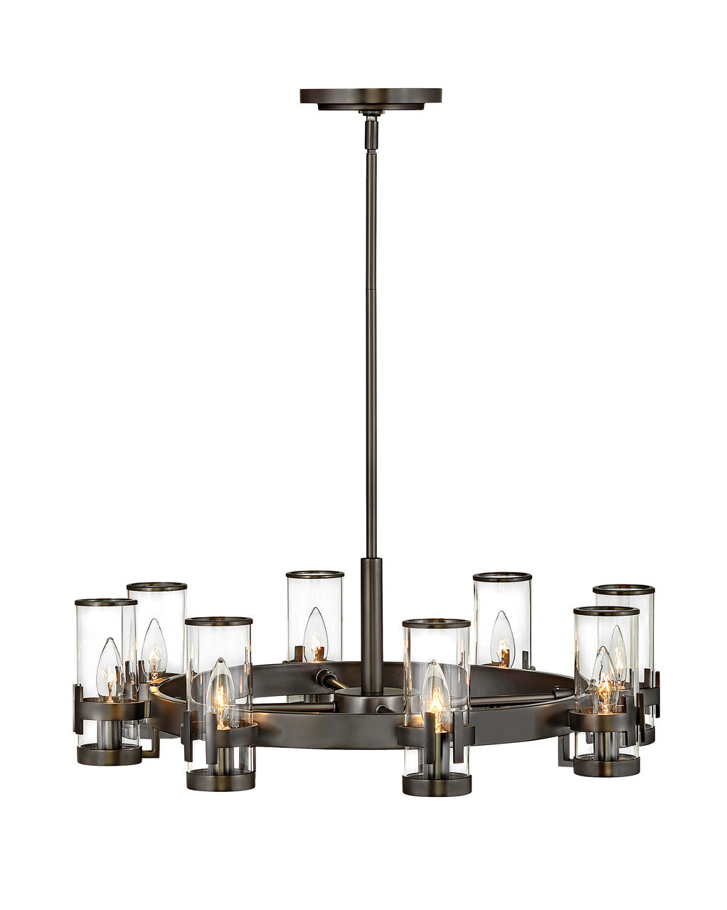 Reeve Medium Single Tier Chandelier in Black Oxide - Lamps Expo