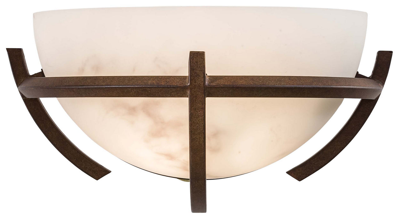 Calavera 1-Light Wall Sconce in Nutmeg with Alabaster Dust Shade